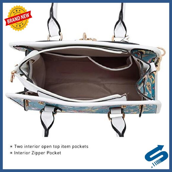 Vegan Leather Satchel Purse with Wallet Set - 13.5" Work Bag - Picture 7 of 8